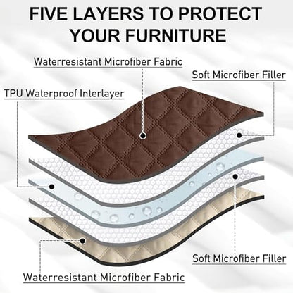 NICETOWN Dog Bed Cover for Pets Blankets Rug Pads for Couch Protection Waterproof Bed Covers Dog Blanket Furniture Protector Reusable Changing Pad, 62 x 82 inch, 1 Panel, Chocolate/Sand