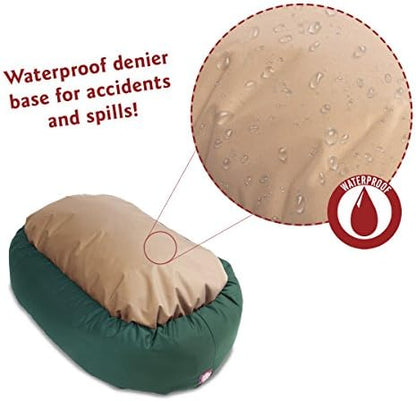 Majestic Pet Sherpa Bagel Dog Bed, 32 Inch Medium, Round, Washable, Green