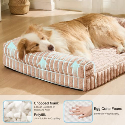 Orthopedic Large Dog Bed Furry Pet Bed, Washable Cover 36''X24''