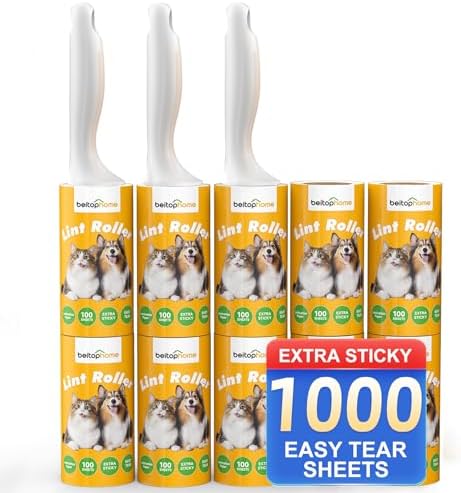Extra Sticky Lint Roller for Pet Hair, 1000 Sheets, 3 Handles