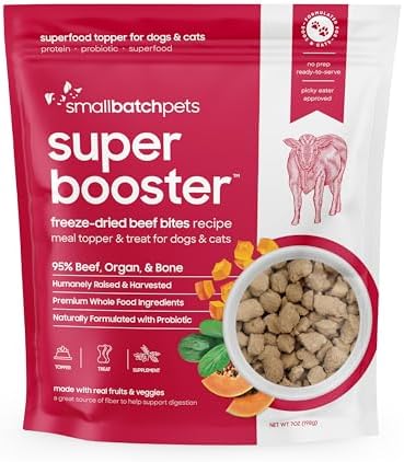 smallbatch Freeze Dried Dog Treat or Topper with Probiotics, Beef 7oz