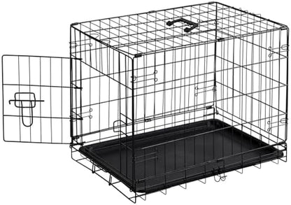 Sweetcrispy Dog Crate, 24 Inch Small Dog Puppy Cage, Foldable Pet Kennel