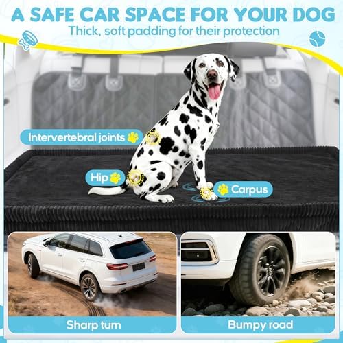 Loiion Dog Car Bed, Non-Slip Backseat Extender Pet Mat 50"x24.6"x2"