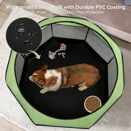 A 4 Pet 40.55-in Dog Playpen, Small Dogs & Puppies, Green+Black