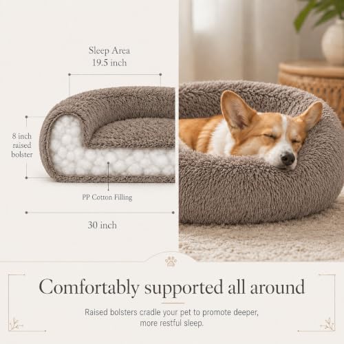 Ghouse Calming Donut Dog Bed for Medium Dogs, 30 in Washable Medium Pet Bed