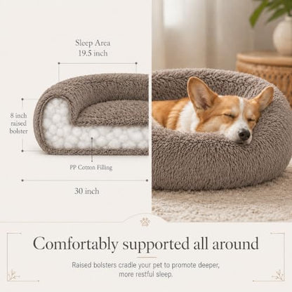 Ghouse Calming Donut Dog Bed for Medium Dogs, 30 in Washable Medium Pet Bed