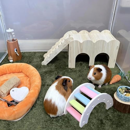 Small Guinea Pig Hideout Hamster Wood House Platform Rat Hides