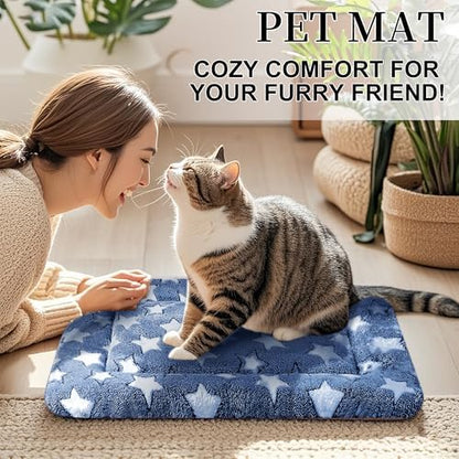Dog Bed Mat, Reversible Crate Pad & Cute Dog Bed - Machine Washable Kennel Mat with Ultra Soft for Small Dogs & Cats