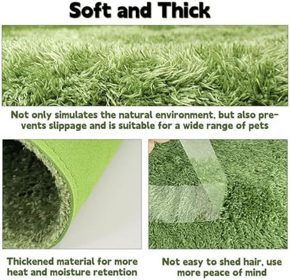kathson 4pcs Reptile Carpet Terrarium Liner Tortoise Bedding Reptile Substrate Liner Mat Pet Cage Mats Supplies for Lizard Snake Bearded Dragon Gecko Chameleon Turtle Iguana (11.81 X 7.87 in)