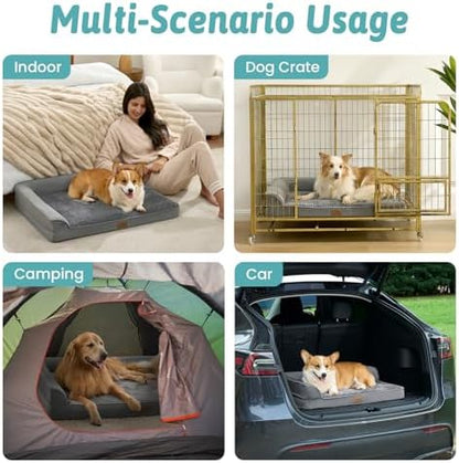 COZY KISS Orthopedic Dog Bed for Extra Large Dogs, L Shaped XXL 48x35 inch