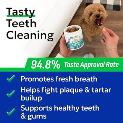 BARK&SPARK Dog Teeth Breath Freshener Chews, Dental Cleaning Treats