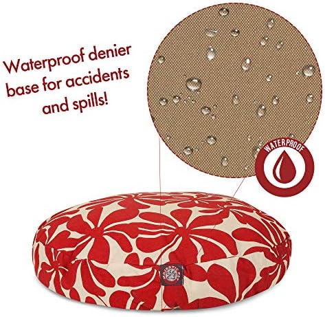 Red Plantation Medium Round Indoor Outdoor Pet Dog Bed With Removable Washable Cover By Majestic Pet Products