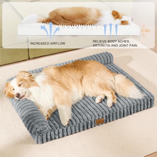 Orthopedic Large Dog Bed Furry Pet Bed, Washable Cover 48''X30''