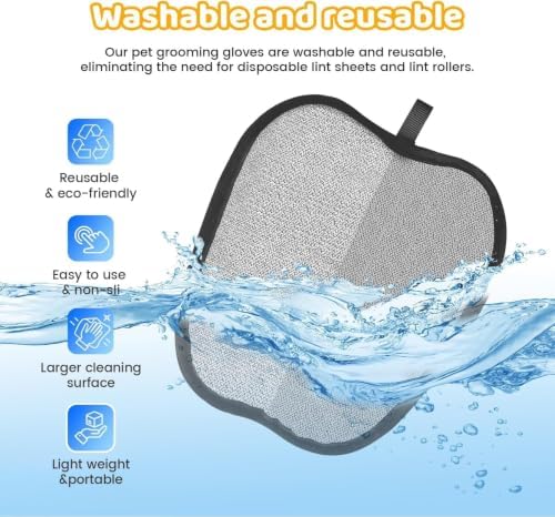 Pet Hair Removal Glove for Dogs & Cats, Sankell Upgraded Reusable Electrostatic Pet Hair Remover Glove, Magic Brush Mitt Tool for Couch, Furniture, Bed, Clothing, Carpet, Car Seat