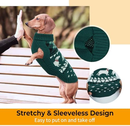 Lelepet Mini Dachshund Sweater Turtleneck Dog Sweaters for Small Dogs XS-XL