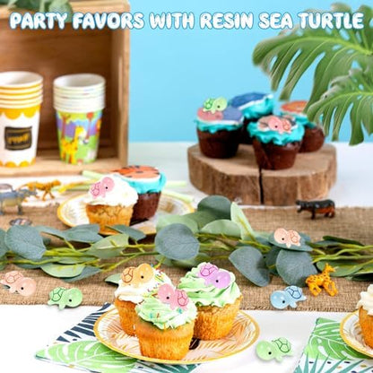 488PCS Luminous Mini Resin Turtle 8 Color Tiny Turtle Figurines Bulk
