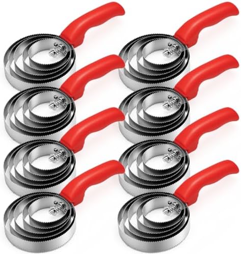 Tanlade 5 Rings 8 Pack Curry Comb Horse Brush Metal Curry Brush Derby Party Supplies Reversible Stainless Steel Comb Scraper with Comfortable Grip for Cow Sheep Pet Dog Goat Horse (Red)