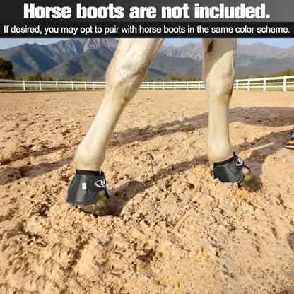 Horse Bell Boots for Outdoor Sports(Charcoal Grey, XL)
