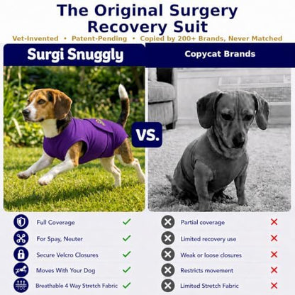 Surgi Snuggly Dog Surgery Recovery Suit, Cone Alternative, Spay/Neuter MS