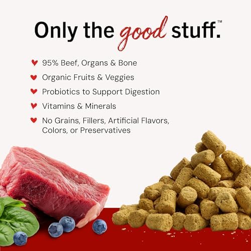 Stella & Chewy's Freeze-Dried Raw Beef Meal Mixers- Dog Food Topper and Mixer - Made with 95% Grass-Fed Beef, Organs & Bone - Perfect for Picky Eaters - Grain-Free - 8 oz