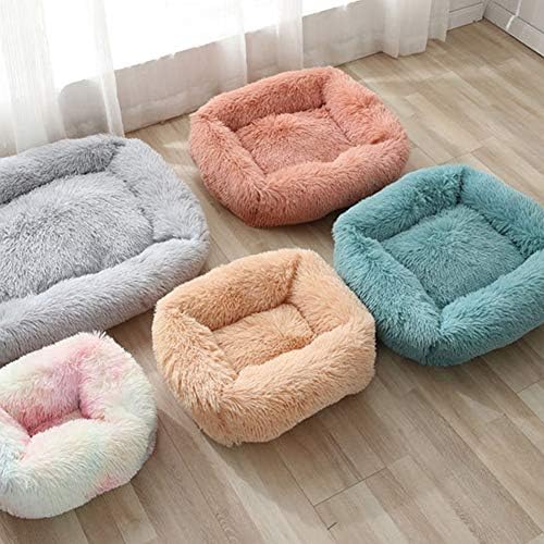 La La Pet® Donut Dog Cat Bed Cozy Cave Pet Bed Burrow Dog Bed Calming Cuddler Self-Warming Pet Bed Soft Plush Pet Cushion Improved Sleep for Cats Small Medium Dogs White M