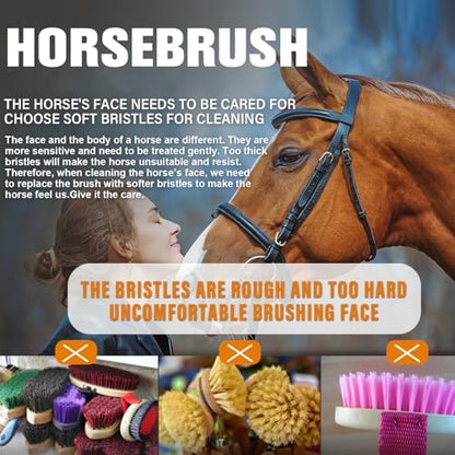 Soft Wool Horse Face Brush Flexible Horse Brush for Grooming