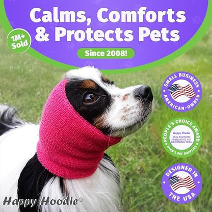 Happy Hoodie The Original Dog & Cat Calming Band - American Brand - Anxiety Relief/Noise Protection-Grooming-Thunder-Fireworks (X-Large, Blue) - Since 2008