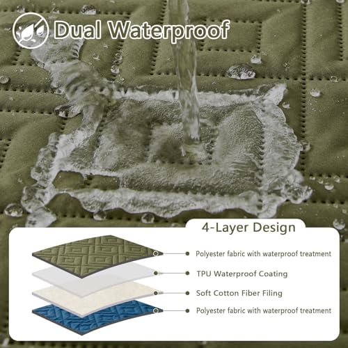 hyha Waterproof Reversible Dog Blanket, Pet Blanket for Sofa Couch