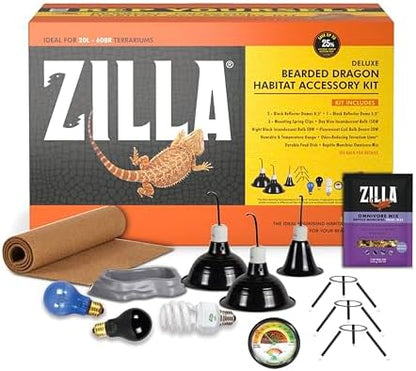 Zilla Bearded Dragon Habitat Accessory Kit for Bearded Dragons, Terrarium