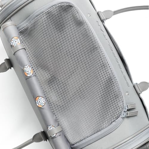 Soft-Sided Pet Carrier for Cats and Small Dogs – Stylish, Airline-Approved Travel Bag with Mesh Ventilation, Collapsible, Removable Pad and Safety Leash, Fits up to 16 lb