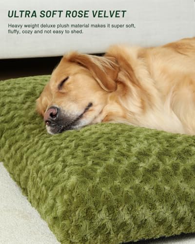 KSIIA Washable Dog Bed Medium Size Dog Crate Bed Pet Mat 35"x23" Green