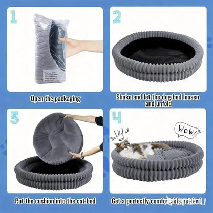 Washable Cat Bed Donut Dog Beds for Small Dogs with Corduroy Fleece Super Soft Pet Bed for Puppy and Kitten,20 * 20 * 6",Grey