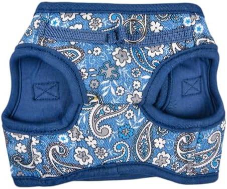 Puppia Cynthia Dog Vest Harness B (Step-in) Fashionable Paisley Pattern Spring Summer Harness for Small and Medium Dogs, Blue, X-Large