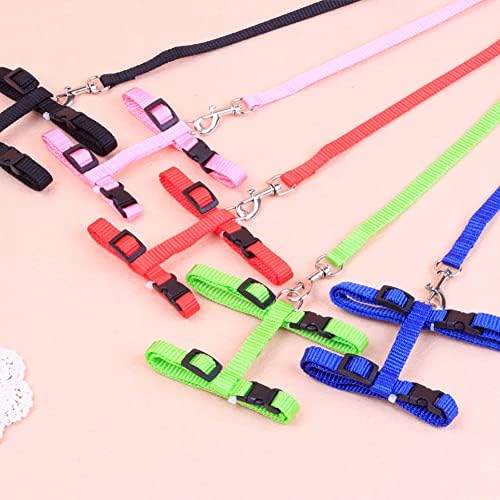 2 Pcs Adjustable Bunny Rabbit Harness with Leash Cat Puppy Walking Harness Leash Pet Harness Leash for Pigs Hamster Small Animals Red and Blue
