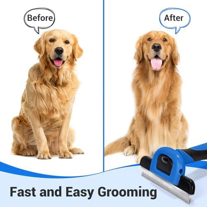 MIU COLOR Pet Grooming Brush, Deshedding Tool for Dogs & Cats, Navy Blue