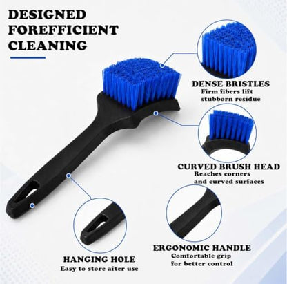 2 Pack Livestock Trough Cleaning Brushes with Protective Gloves, Heavy Duty Plastic Scrub Brush with Non-Slip Handle, Compatible with Horse Water Troughs, Buckets, Feed Tubs, Barns and Farm Supplies