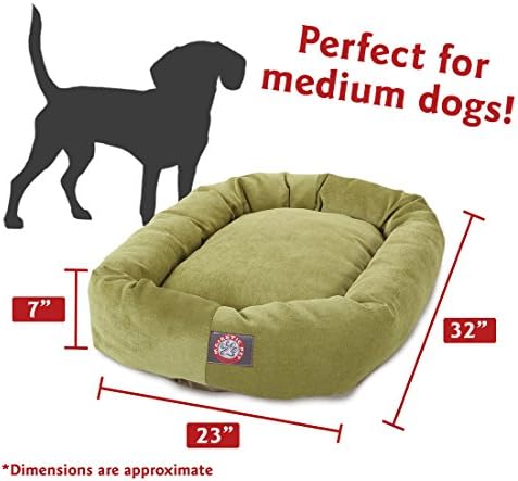 Majestic Pet Micro Velvet Dog Bed, 32 Inch Medium, Round, Washable, Apple