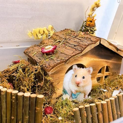 Large Wooden Hamster Hideout House for Gerbils Mouse Mice Syrian Hamster