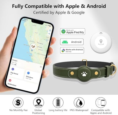 GPS Tracker for Dogs – Smart Dog Collar & Pet Tracker with Real-Time Location, No Monthly Fee, Unlimited Range (iOS & Android) – Fits Small to Large Dogs(Locator Included)