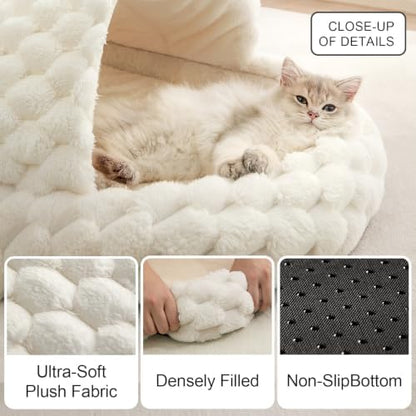 Jiupety Cat Bed Cave for Indoor Large Cat Small Dog Cute Cat Bed with Cover