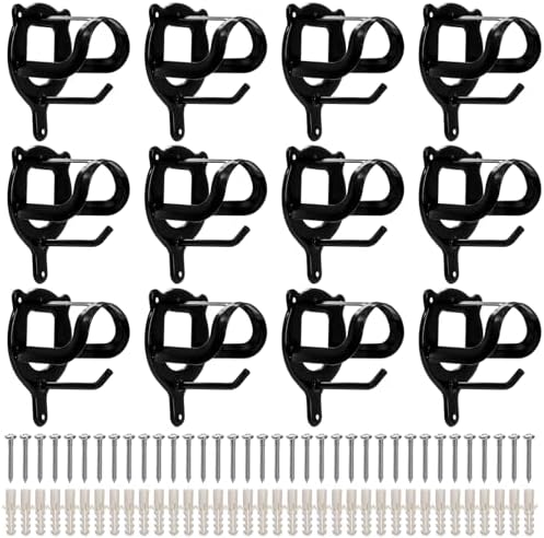 Cididu 12 Counts Horse Bridle Rack, Metal Bridle Hooks Bracket, Bridle Holder Wall Mount with Tubes and Screw, Horse Tack Harness Storage Halter Hanger for Tack Room Horse Barn Supplies