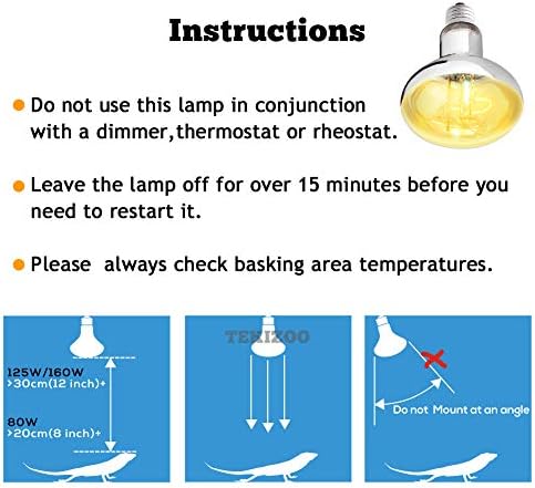 UVA UVB Sun Lamp High Intensity Self-Ballasted Heat Basking Lamp/Light/Bulb for Reptile and Amphibian (125W)