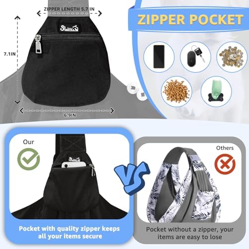 SlowTon Dog Carrier Sling - Thick Padded Shoulder Strap Adjustable, Black S