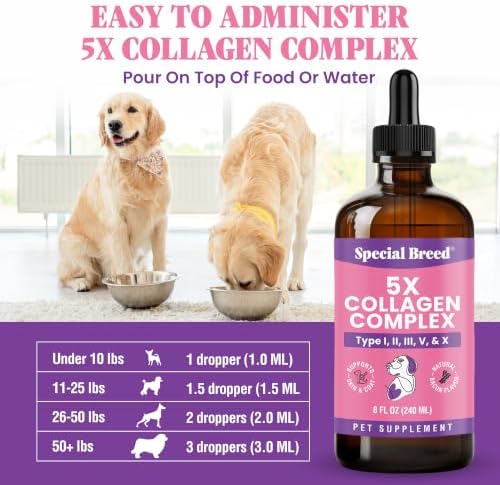 Premium Collagen for Dogs - Liquid Support for Joints, Skin, Coat, Bone, Immune System & HIPS - Collagen Supplement - Made in USA - Bacon Flavor - 8oz
