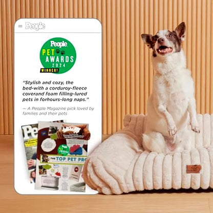 Bedsure ComfyFleece™ Shown on TV Fluffy Cute Dog Couch for Pets,30in Cream