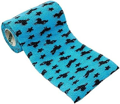 SyrFlex Cohesive Bandage 4” Light Blue Unicorn 4pk