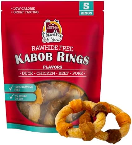 Country Kitchen Rawhide Free Kabob Rings 4 Flavor Variety Pack, 5 Count