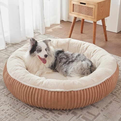 45 inches Calming Donut Dog Bed for Extra Large Dogs,Mocha