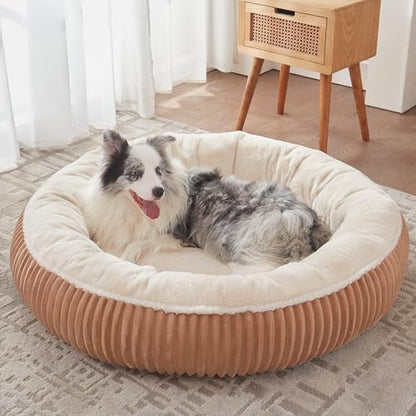 45 inches Calming Donut Dog Bed for Extra Large Dogs,Mocha