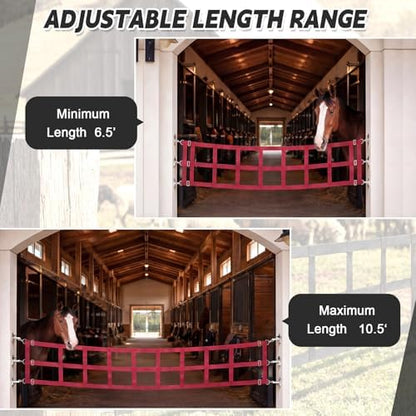 Zonon 8' x 20'' Adjustable Polyester Stall Guards for Horses, Red